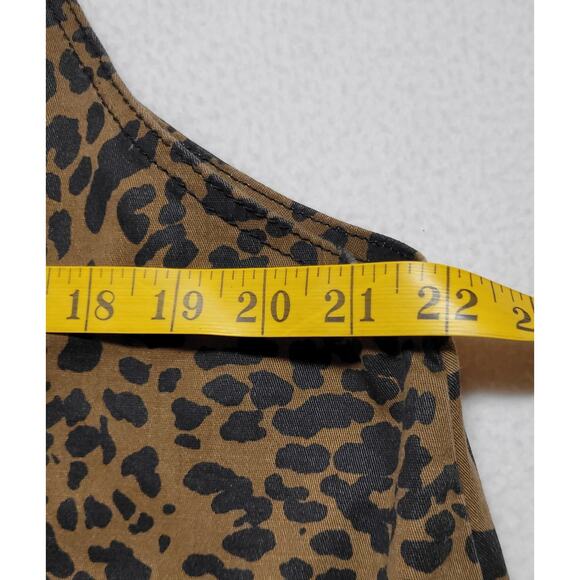 Vtg City Chic Women's Denim Dress M L Animal Print Raw Bottom Brown Black Y2K - Picture 3 of 8